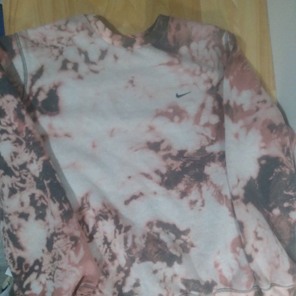 Vintage Nike Small Swoosh Reverse Tie Dye Crewneck Sweatshirt
